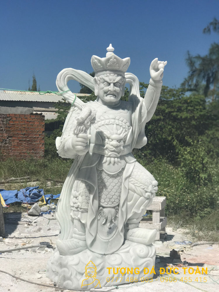 Tượng Tứ Đại Thiên Vương Đá Cẩm Thạch Trắng Mỹ Nghệ
