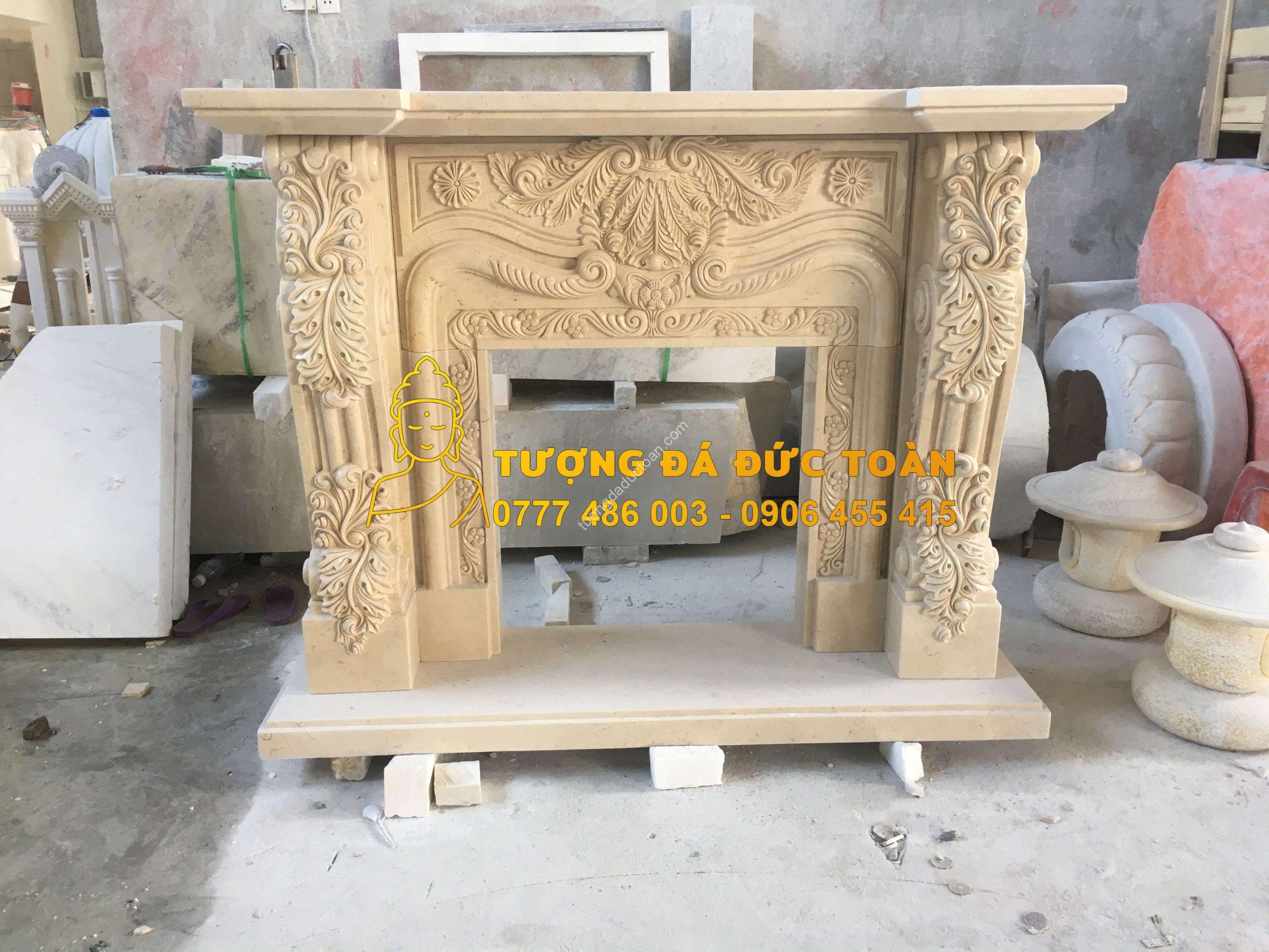 Lò Sưởi Đá Cẩm Thạch Vàng Nguyên Khối Đà Nẵng