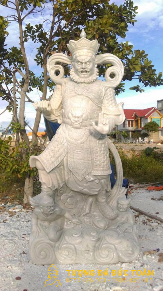 Tượng Tứ Đại Thiên Vương Đá Cẩm Thạch Mỹ Nghệ Màu Trắng