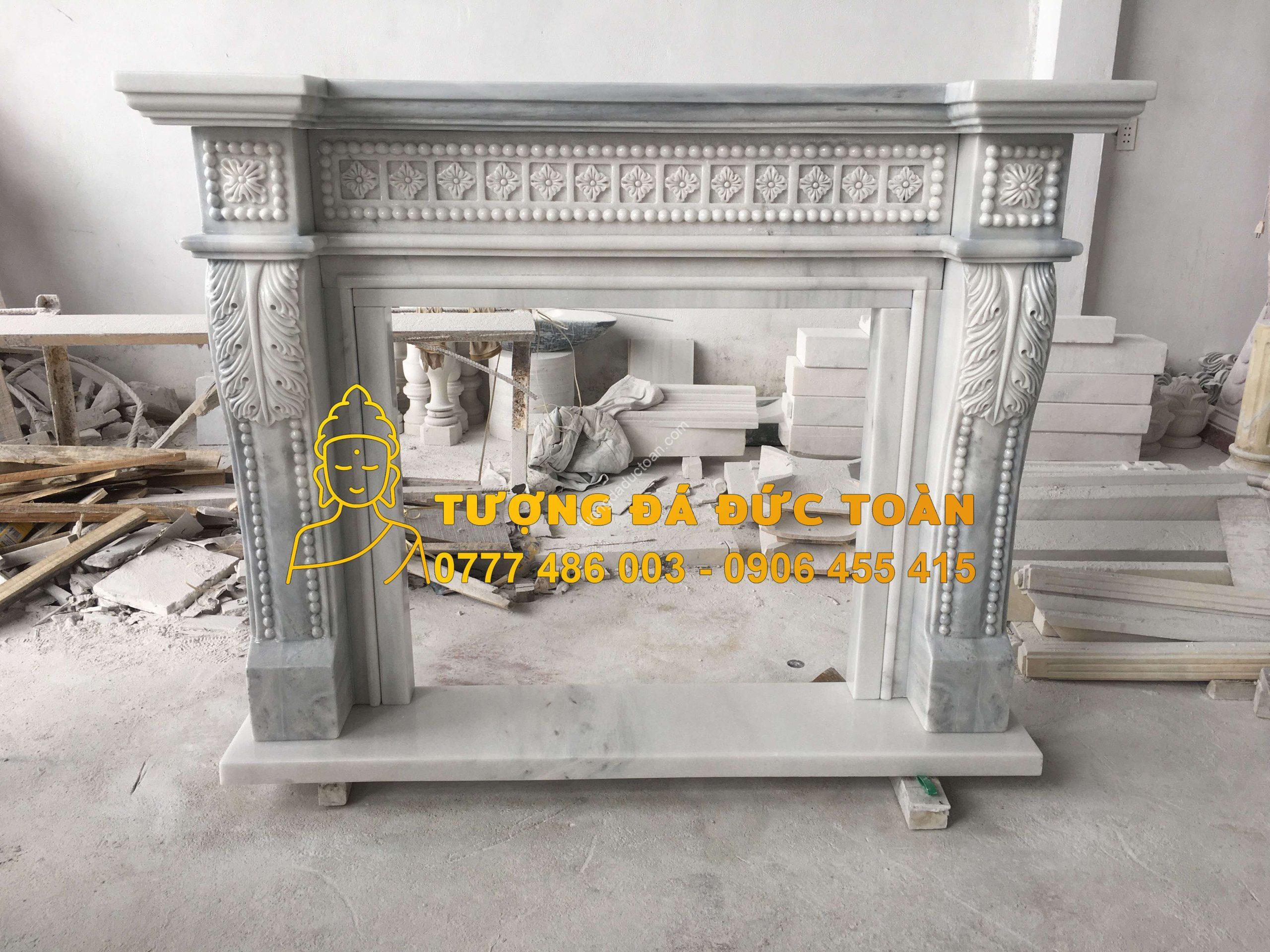 Lò Sưởi Đá Cẩm Thạch Xám Nguyên Khối Đà Nẵng