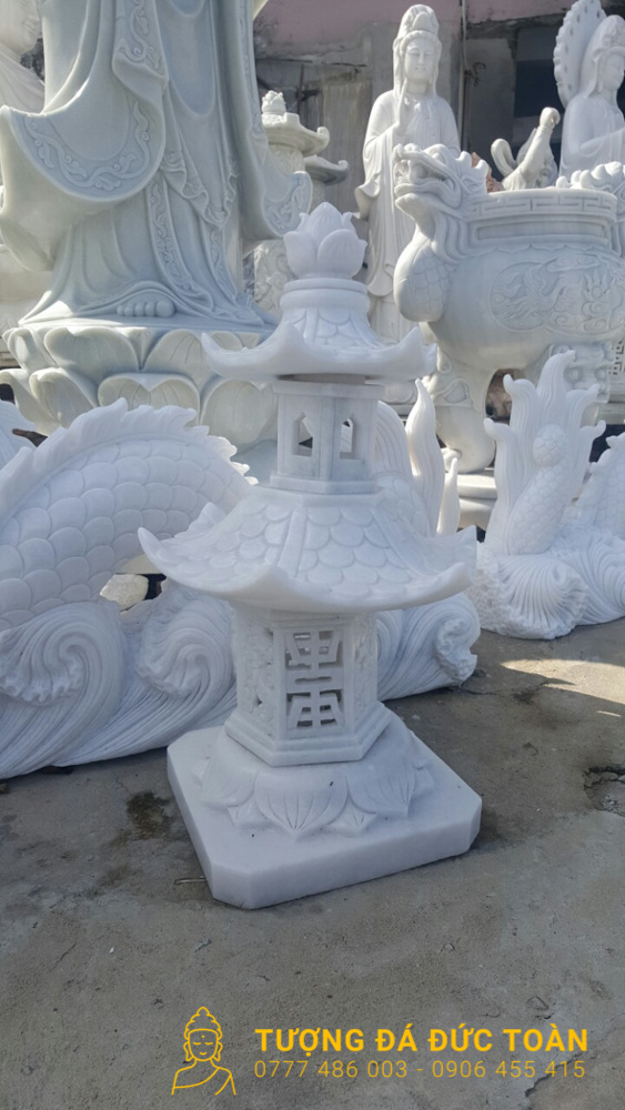 Đèn Đá Cẩm Thạch Trắng Trạm Tứ Linh