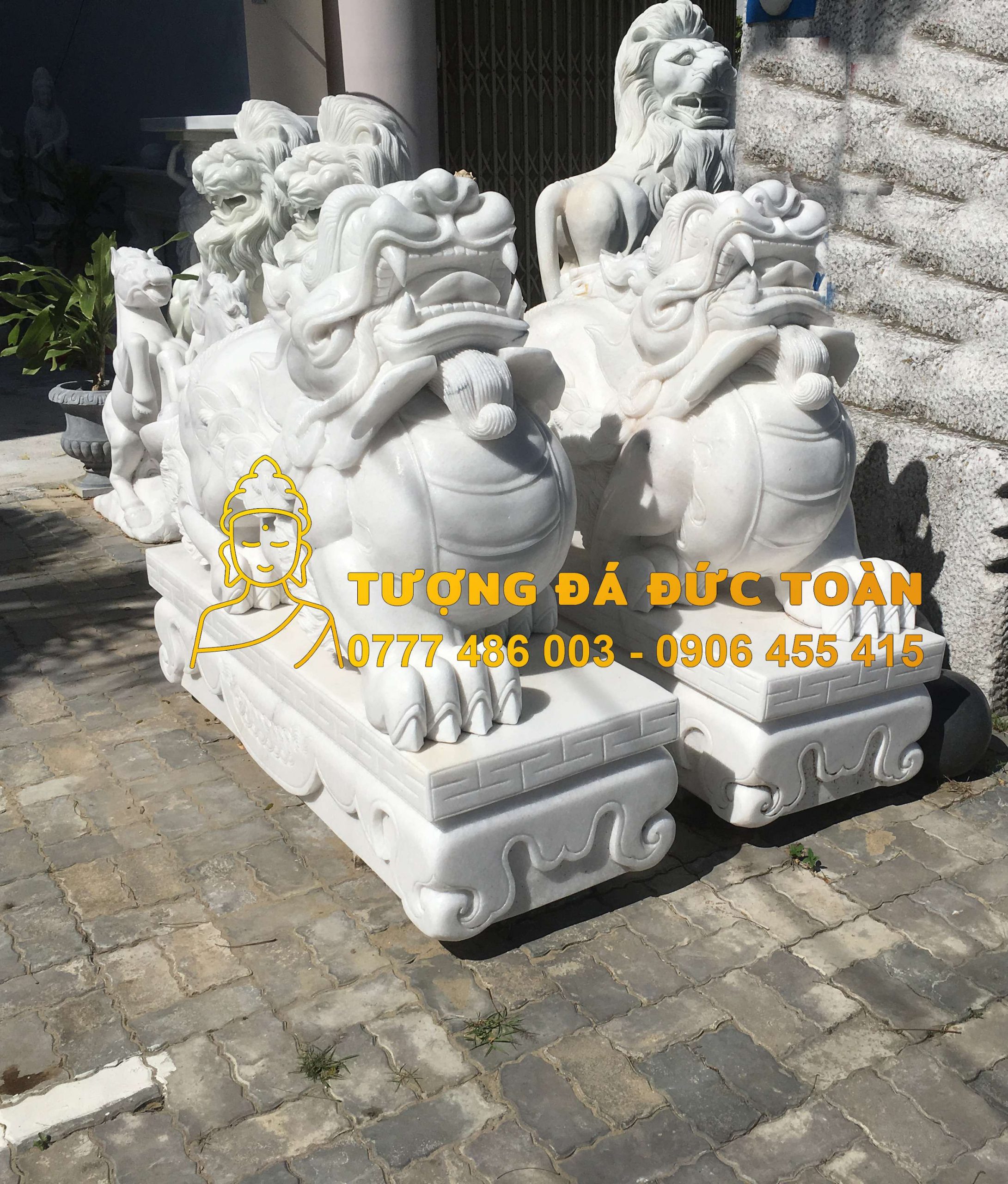 Tượng Tỳ Hưu phong thủy trấn cổng đá nguyên khối
