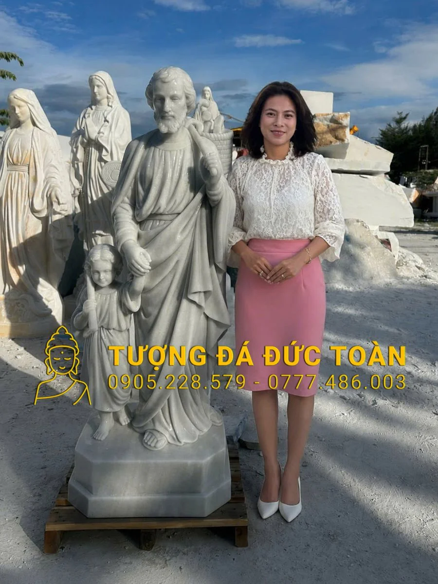 TƯỢNG THÁNH GIUSE DẮT TAY CHÚA HÀI ĐỒNG CAO 1,6M