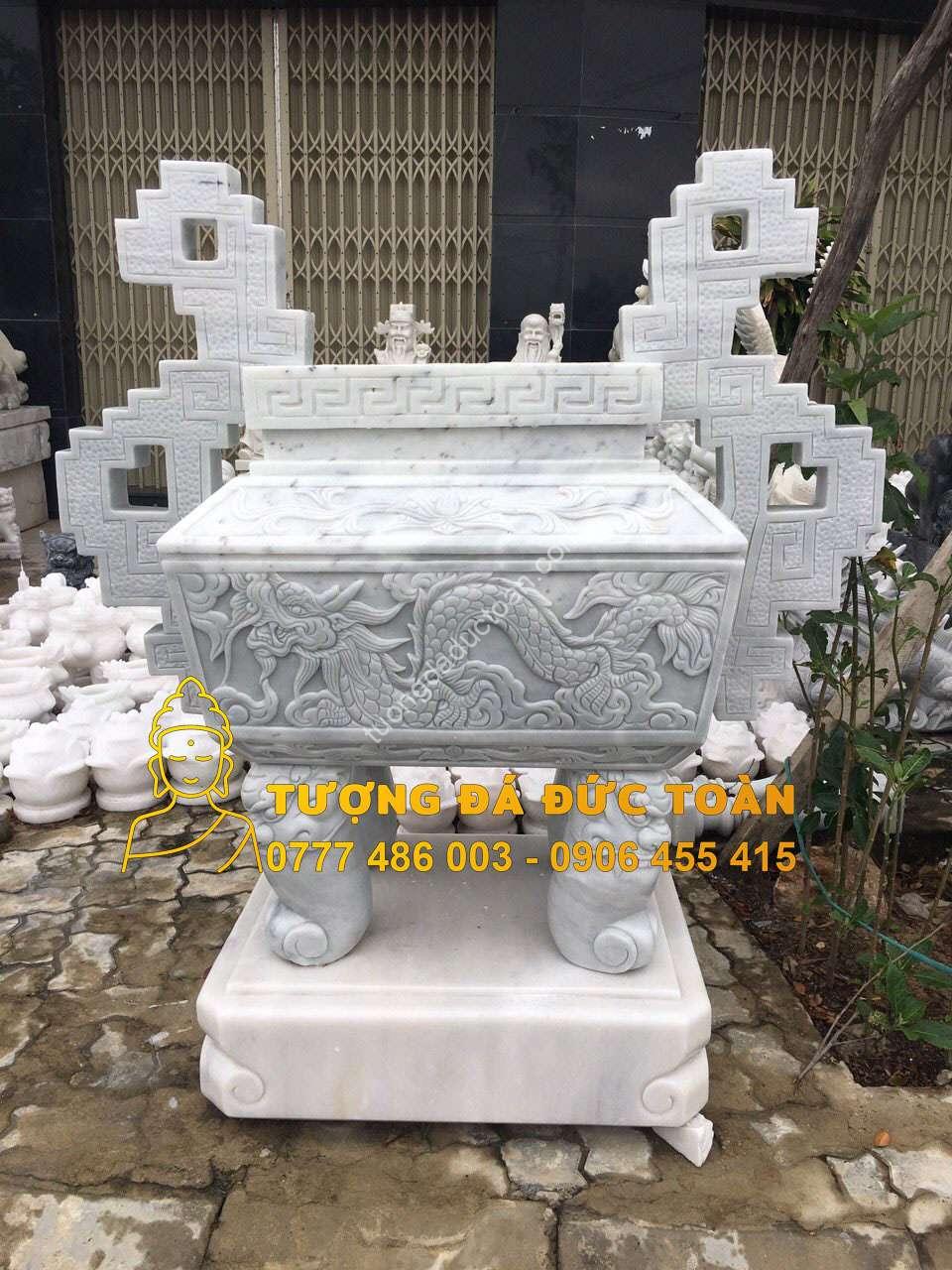 Lư Hương Đá Vuông Chạm Khắc Đẹp Đà Nẵng