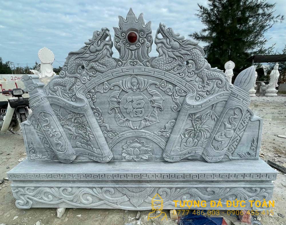 Cuốn Thư Đá Cẩm Thạch Xám Đẹp