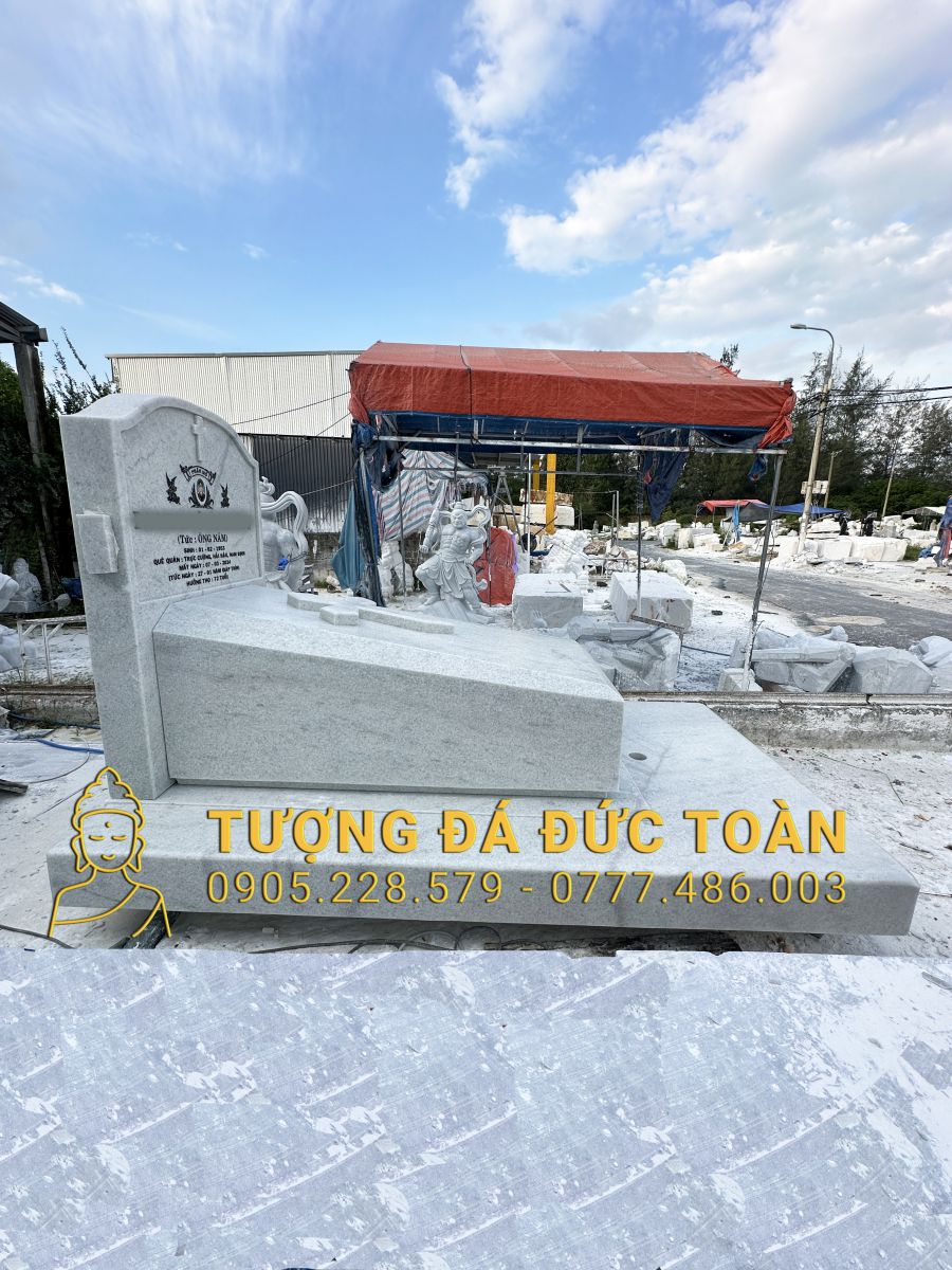 MỘ CÔNG GIÁO ĐÁ CẨM THẠCH TRẮNG NGUYÊN KHỐI LMD_28