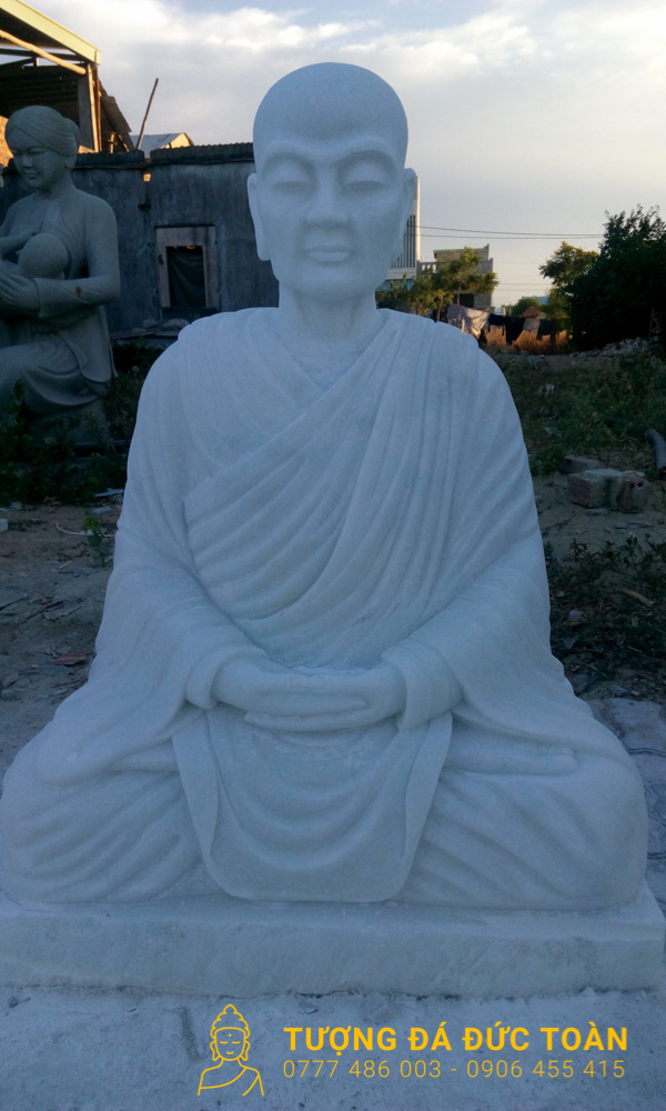 Tượng Thập Đại Đệ Tử Đá Cẩm Thạch Nguyên Khối Trắng Đẹp