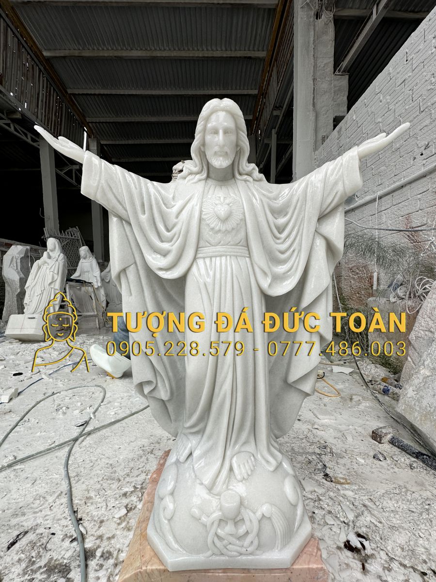 TƯỢNG CHÚA JESUS BẰNG ĐÁ CAO 1,5M JS_04