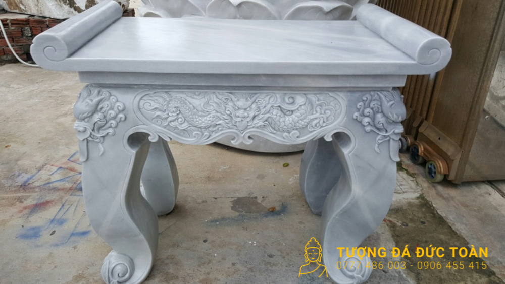 Bàn Lễ Đá Xám Nguyên Khối Mỹ Nghệ Non Nước