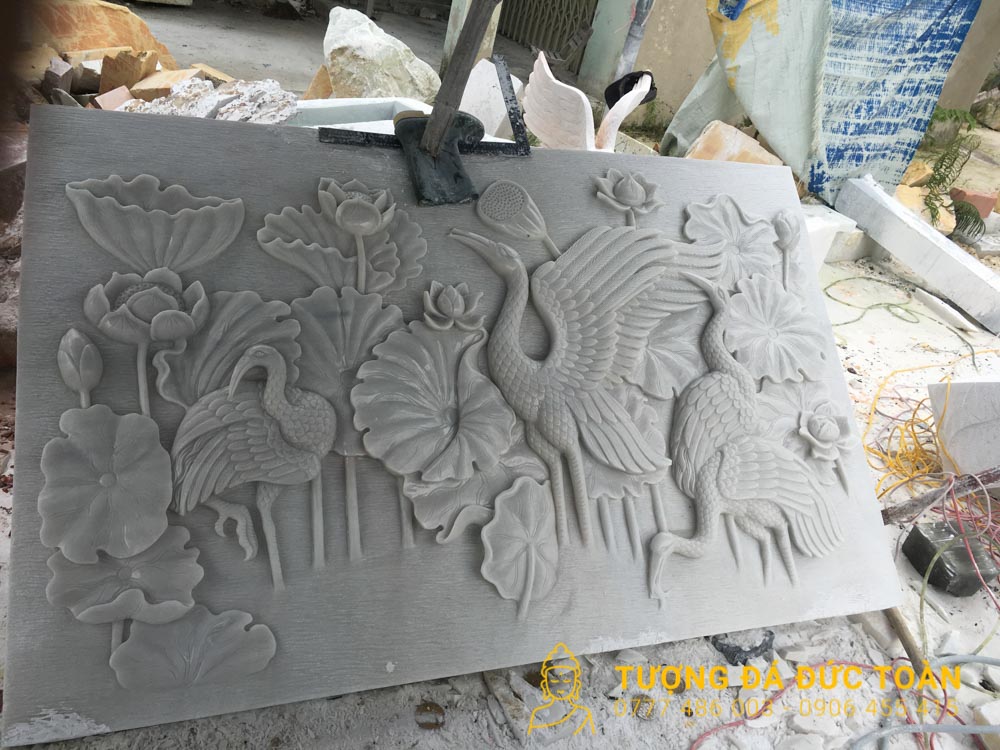 Phù Điêu Đá Đàn Hạc Mỹ Nghệ