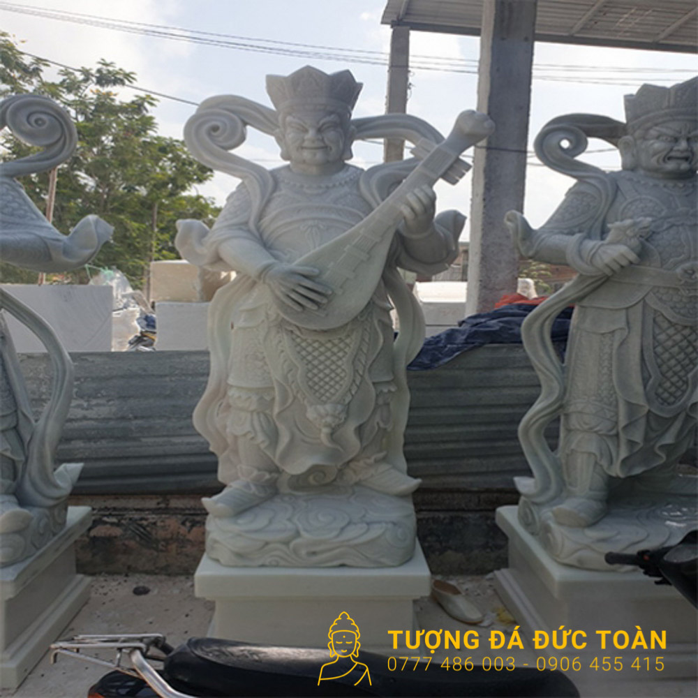 Tượng Tứ Đại Thiên Vương Đá Cẩm Thạch Tinh Khiết