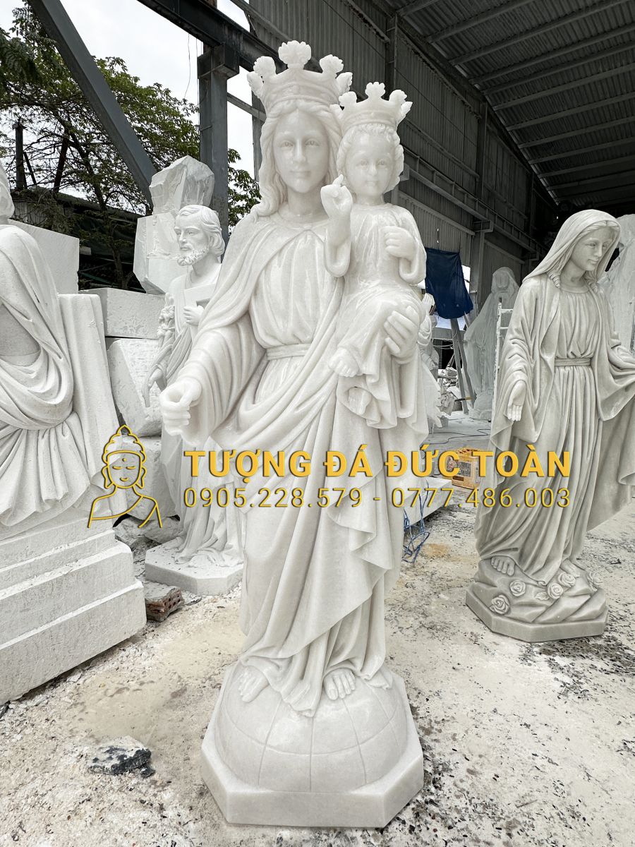 TƯỢNG ĐỨC MẸ HẰNG CỨU GIÚP BẰNG ĐÁ CAO 1,5M DM_14