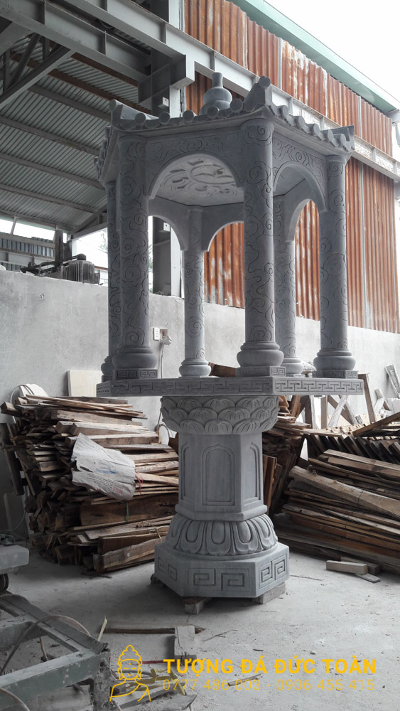 Khóm Thờ Đá Cẩm Thạch Họa Tiết Hoa Sen