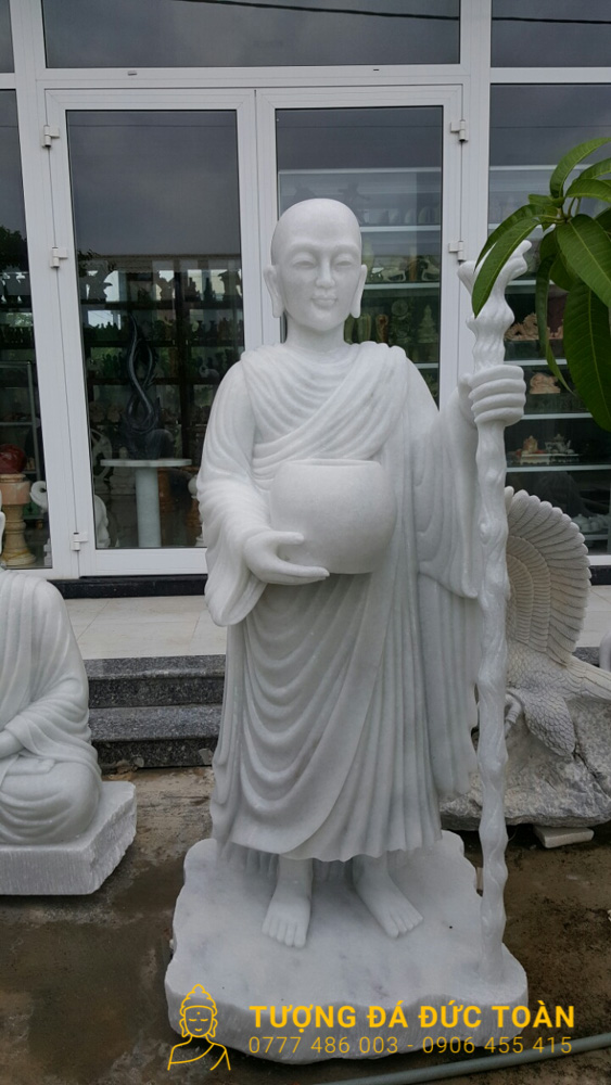 Tượng Thập Đại Đệ Tử Đá Mỹ Nghệ Nguyên Khối Trắng Đẹp