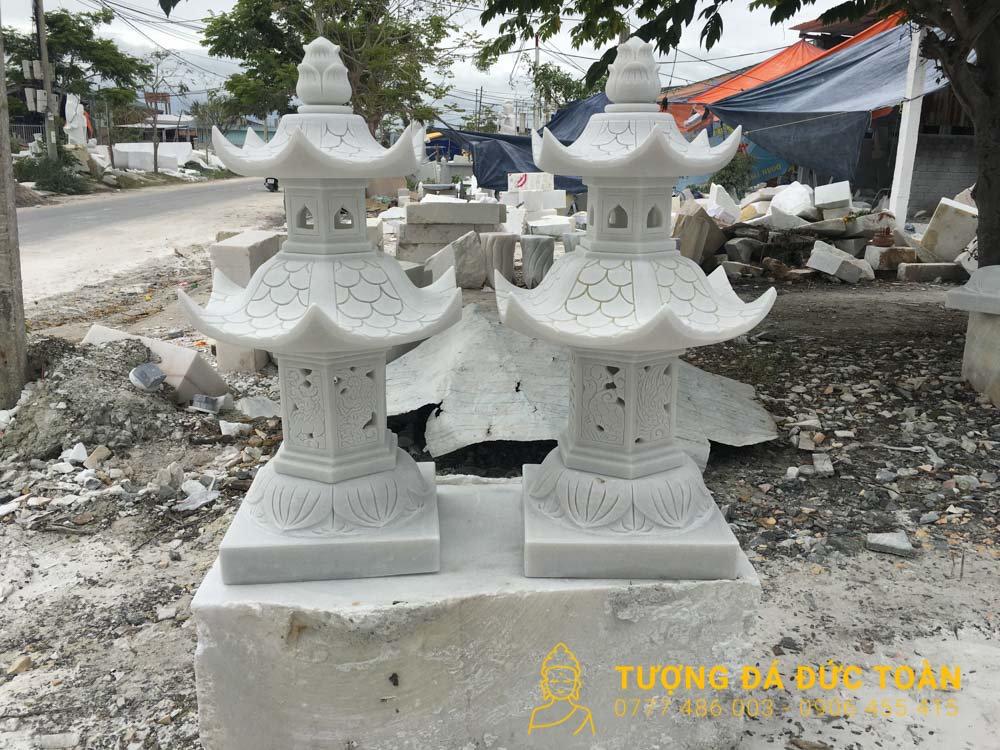 Đèn Đá Cẩm Thạch Nguyên Khối Trắng