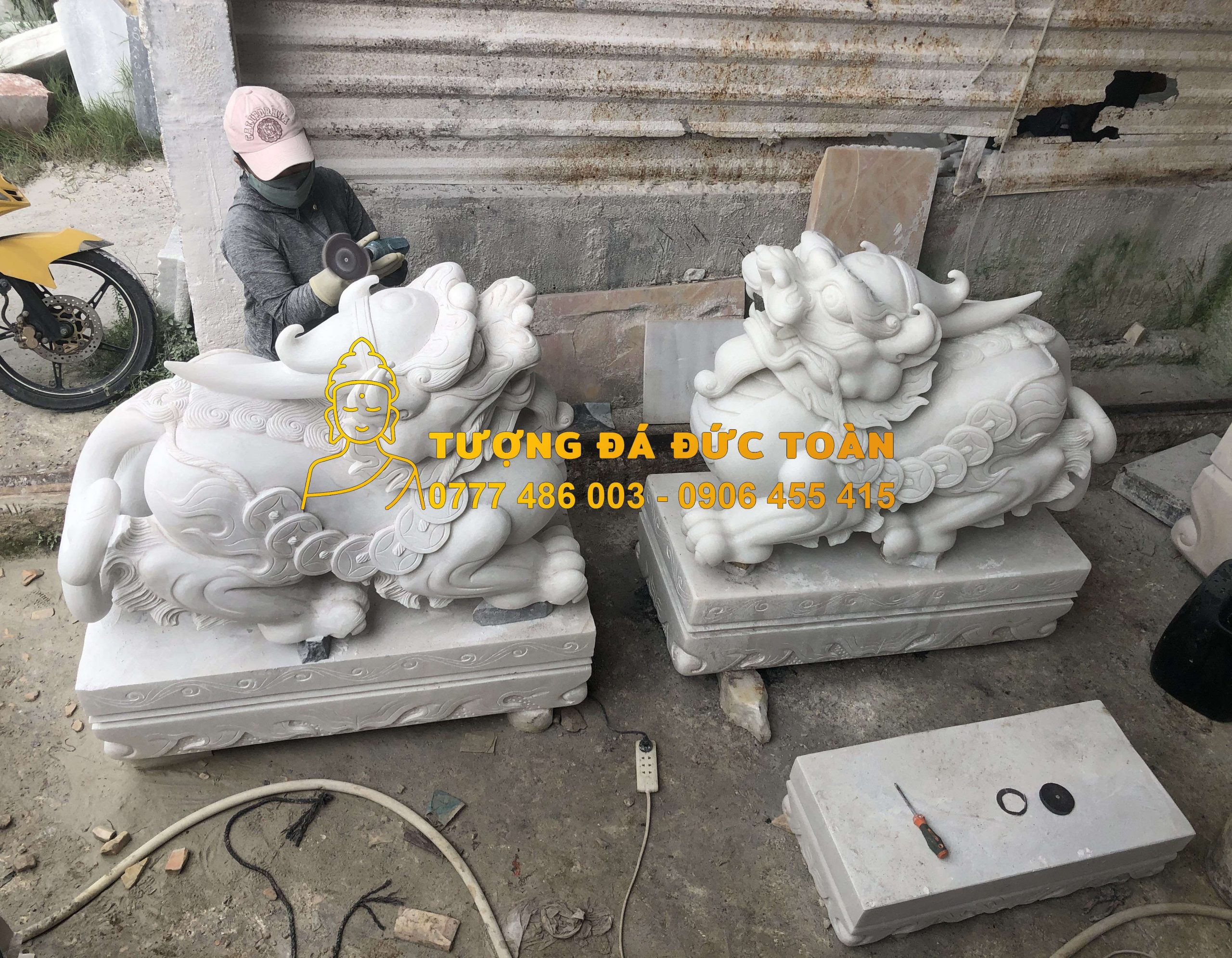 Tượng Tỳ Hưu đá cẩm thạch đẹp