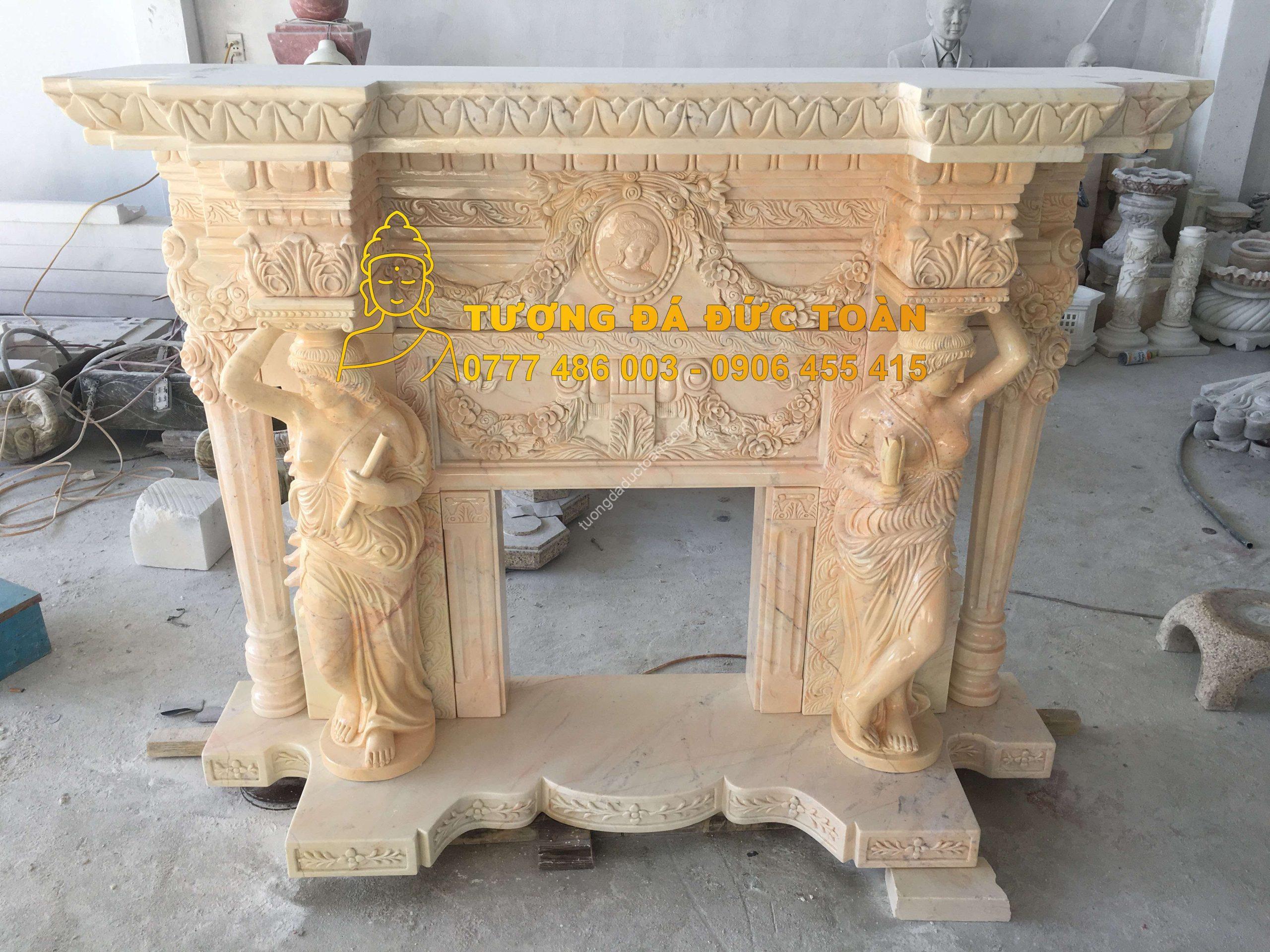 Lò Sưởi Đá Cẩm Thạch Mỹ Nghệ Nguyên Khối