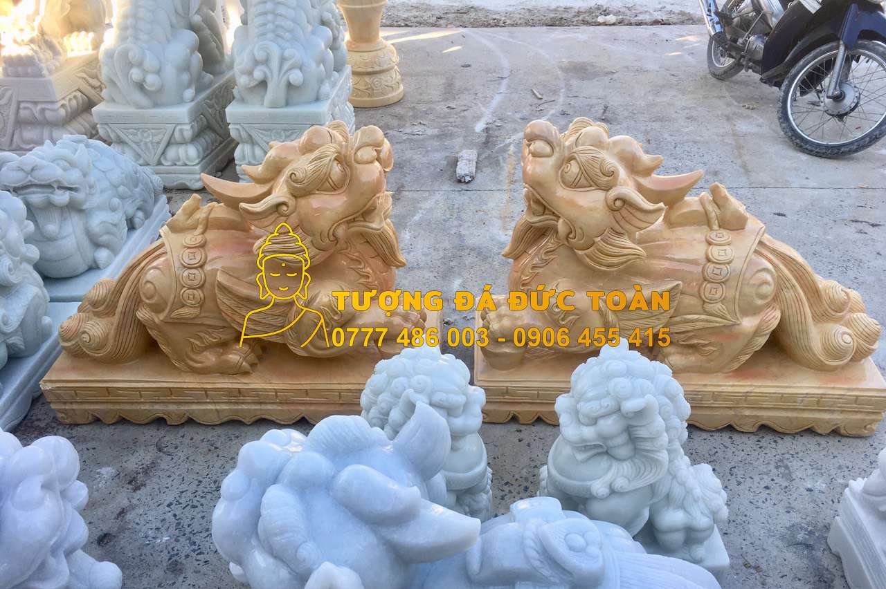 Tượng Tỳ Hưu trấn cổng đá đẹp nguyên khối