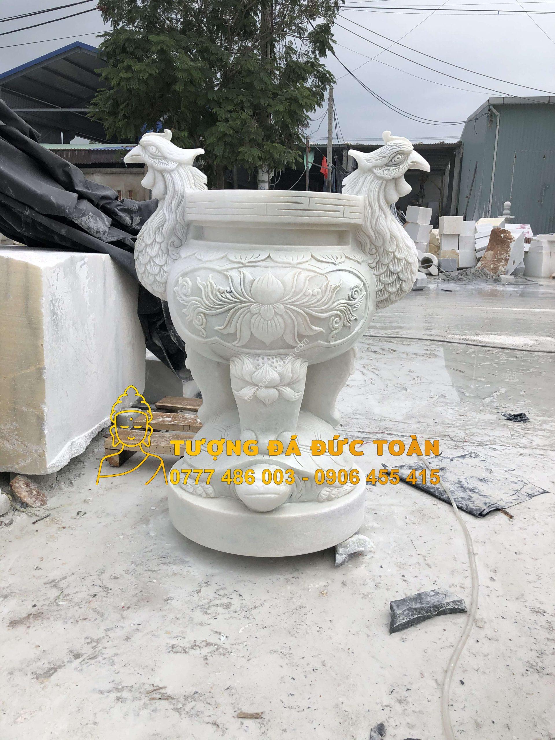 Lư Hương Đá Điêu Khắc Đầu Phụng Mỹ Nghệ Đà Nẵng