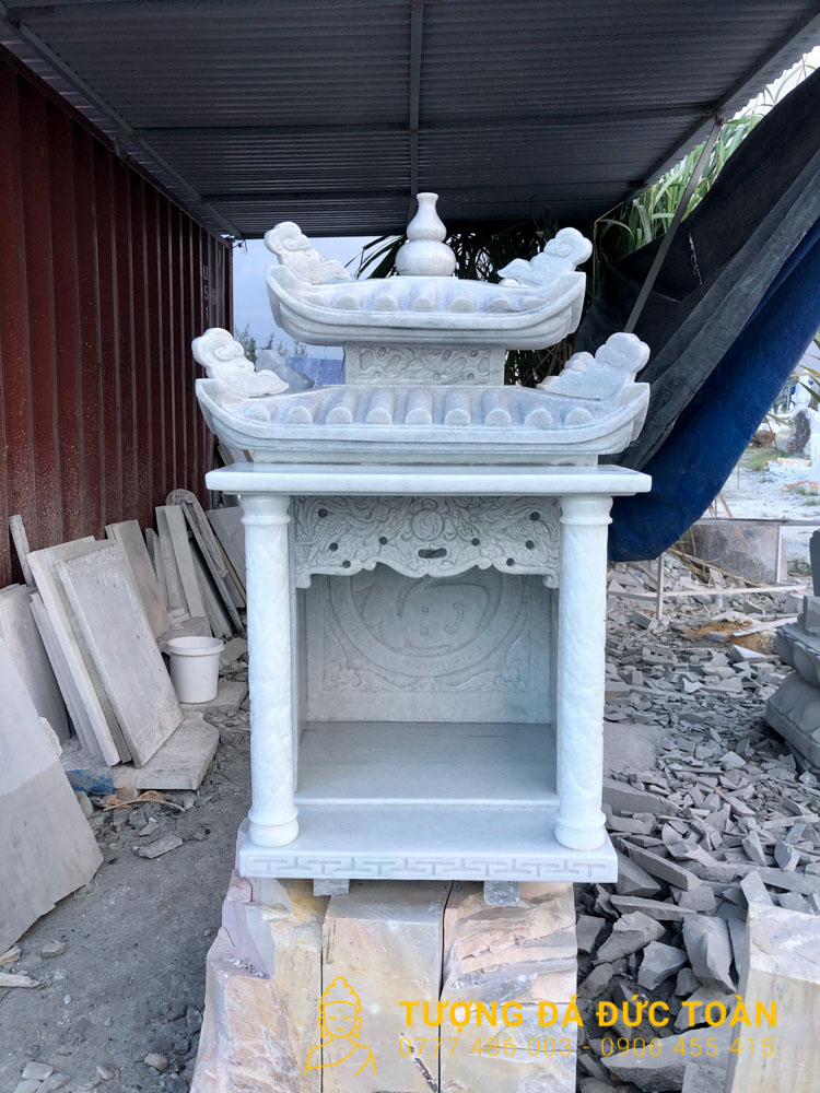 Khóm Thờ Đá Cẩm Thạch Mỹ Nghệ Trắng