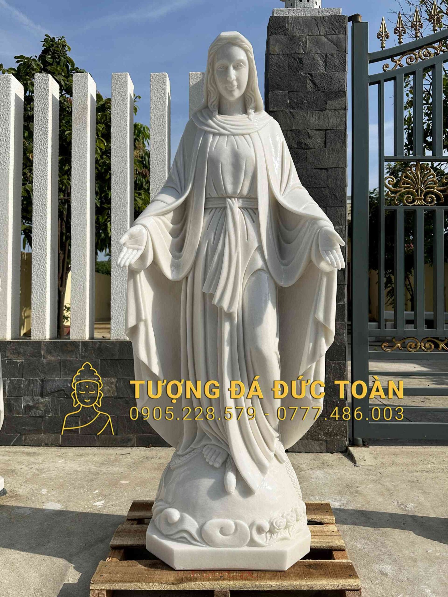 TƯỢNG ĐỨC MẸ BAN ƠN BẰNG ĐÁ CAO 1,5M DM_28