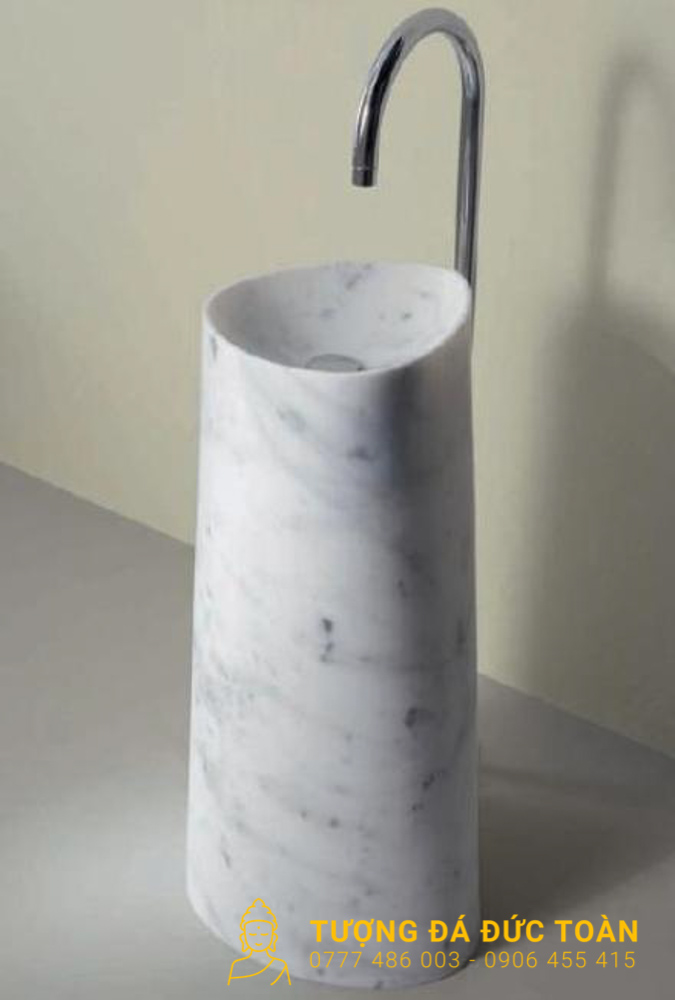 Lavabo Đá Tự Nhiên Trụ Tròn Đứng Nguyên Khối
