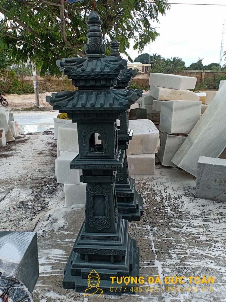 Đèn Đá Cẩm Thạch Sân Vườn Màu Đen