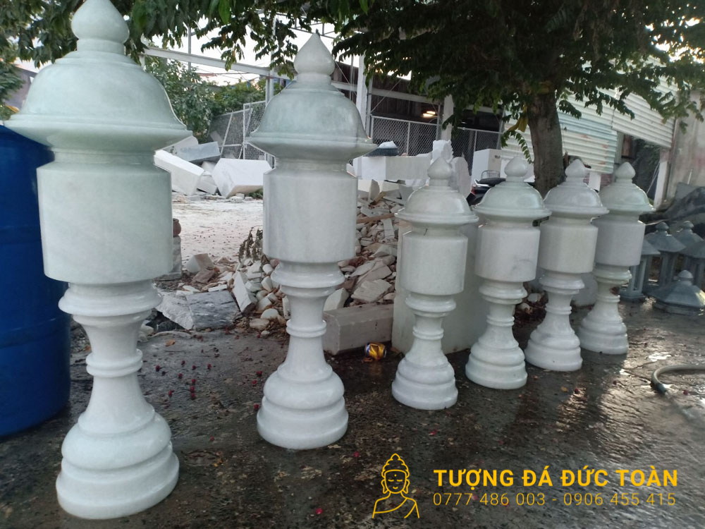 Đèn Đá Cẩm Thạch Sân Vườn Màu Trắng