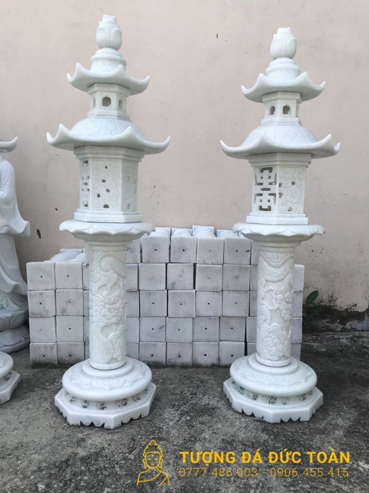 Đèn Đá Cẩm Thạch Sân Vườn Màu Xám