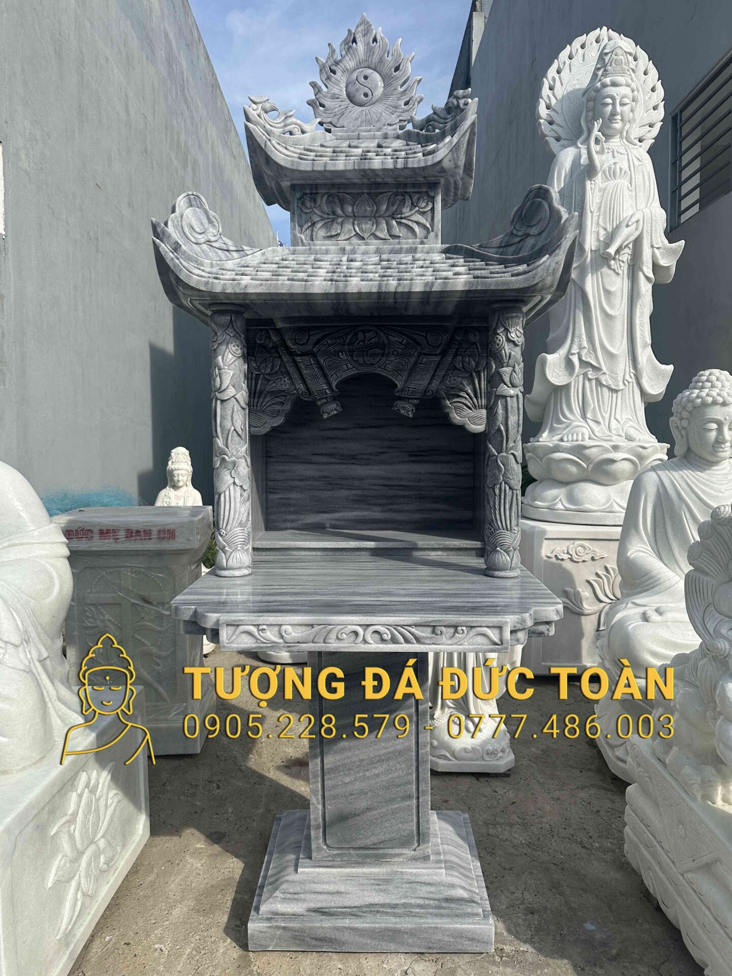 KHÓM THỜ BẰNG ĐÁ CẨM THẠCH TRẮNG CHD_15