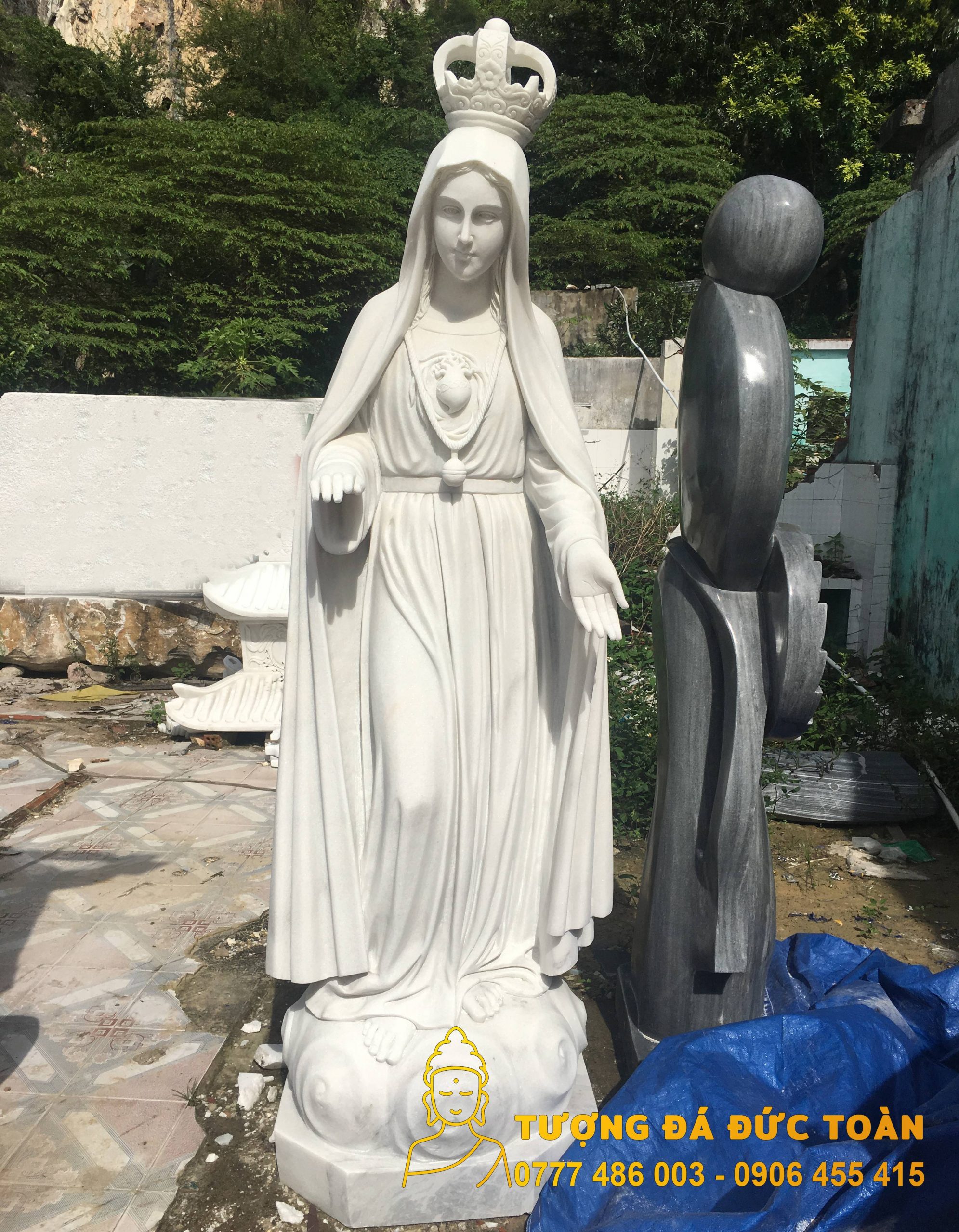 Tượng Đực Mẹ Fatima Hiện Ra đá cẩm thạch trắng