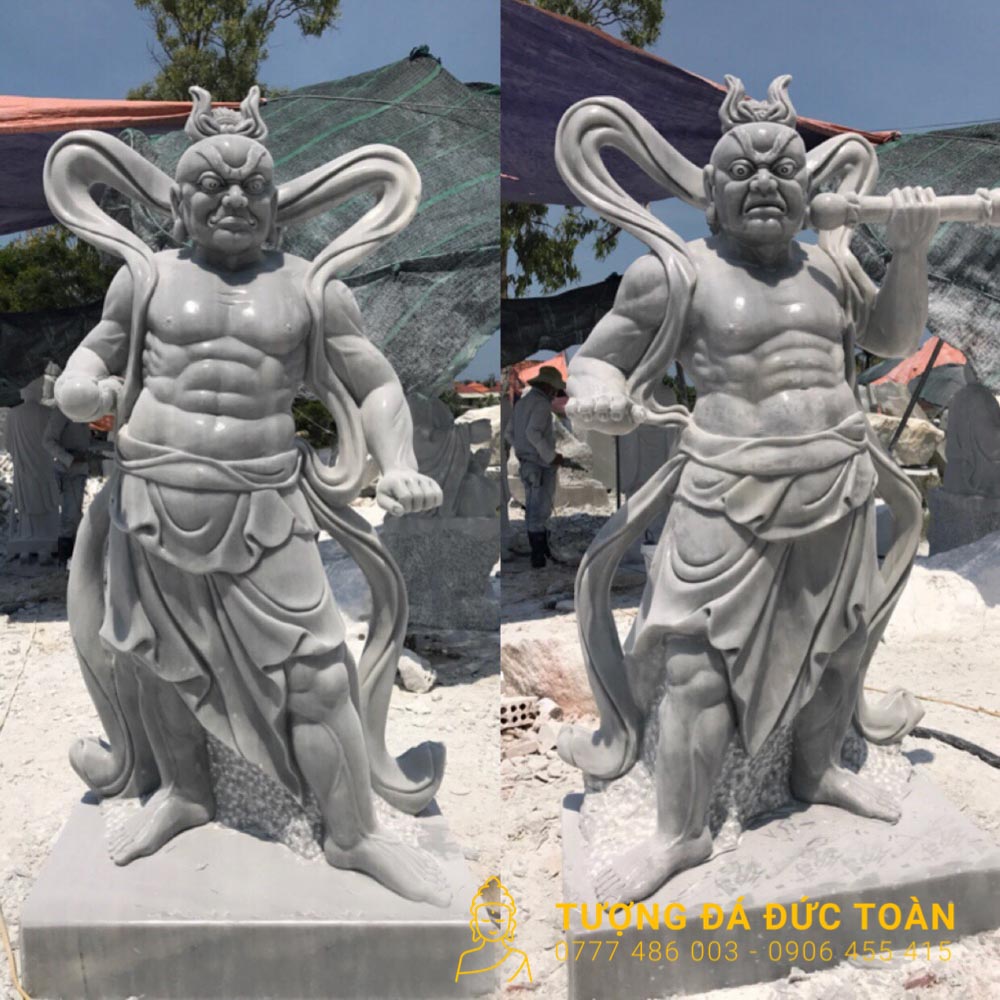 Tượng Kim Cang Lực Sĩ Đá Cẩm Thạch Xám Mỹ Nghệ Đà Nẵng