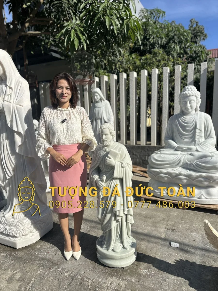 TƯỢNG THÁNH PHEERRO BẰNG ĐÁ CAO 1,2M