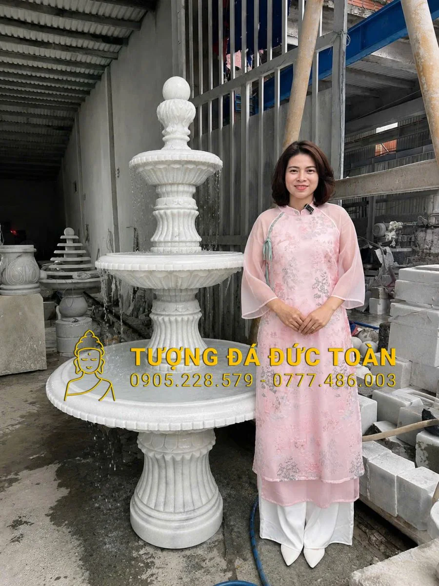 ĐÀI PHUN NƯỚC BI XOAY CAO 2M VỀ LONG AN