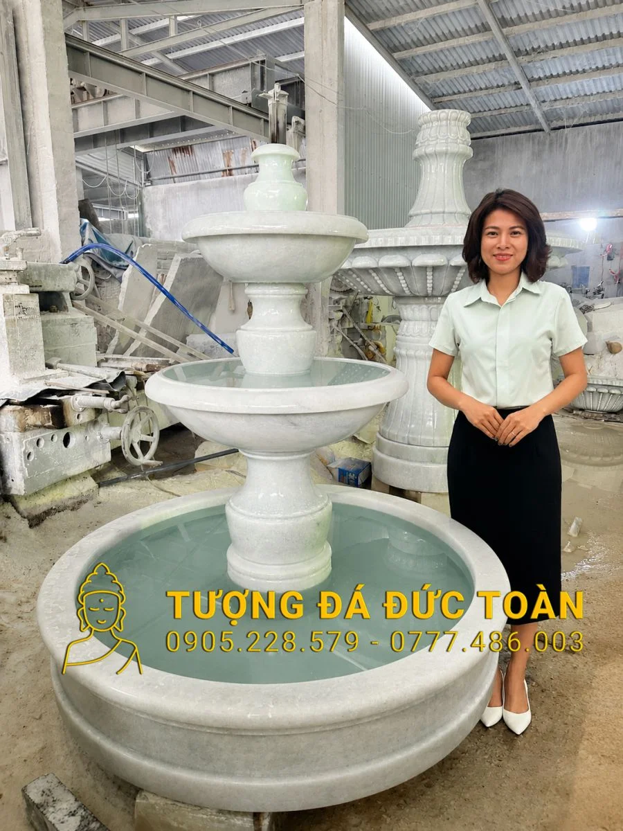 ĐÀI PHUN NƯỚC BẰNG ĐÁ BAO GỒM HỒ CHỨA NƯỚC