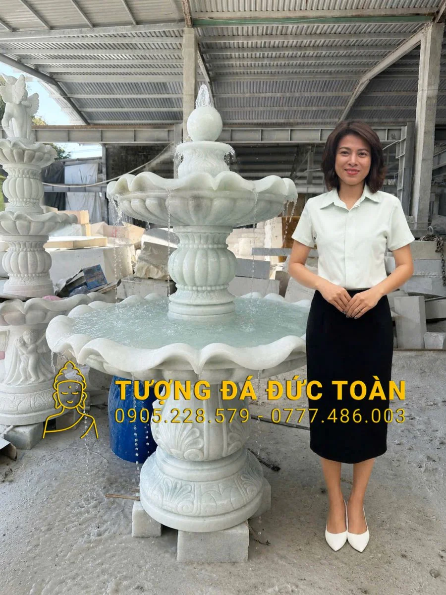 ĐÀI PHUN NƯỚC BI XOAY 2 TẦNG 1,5M