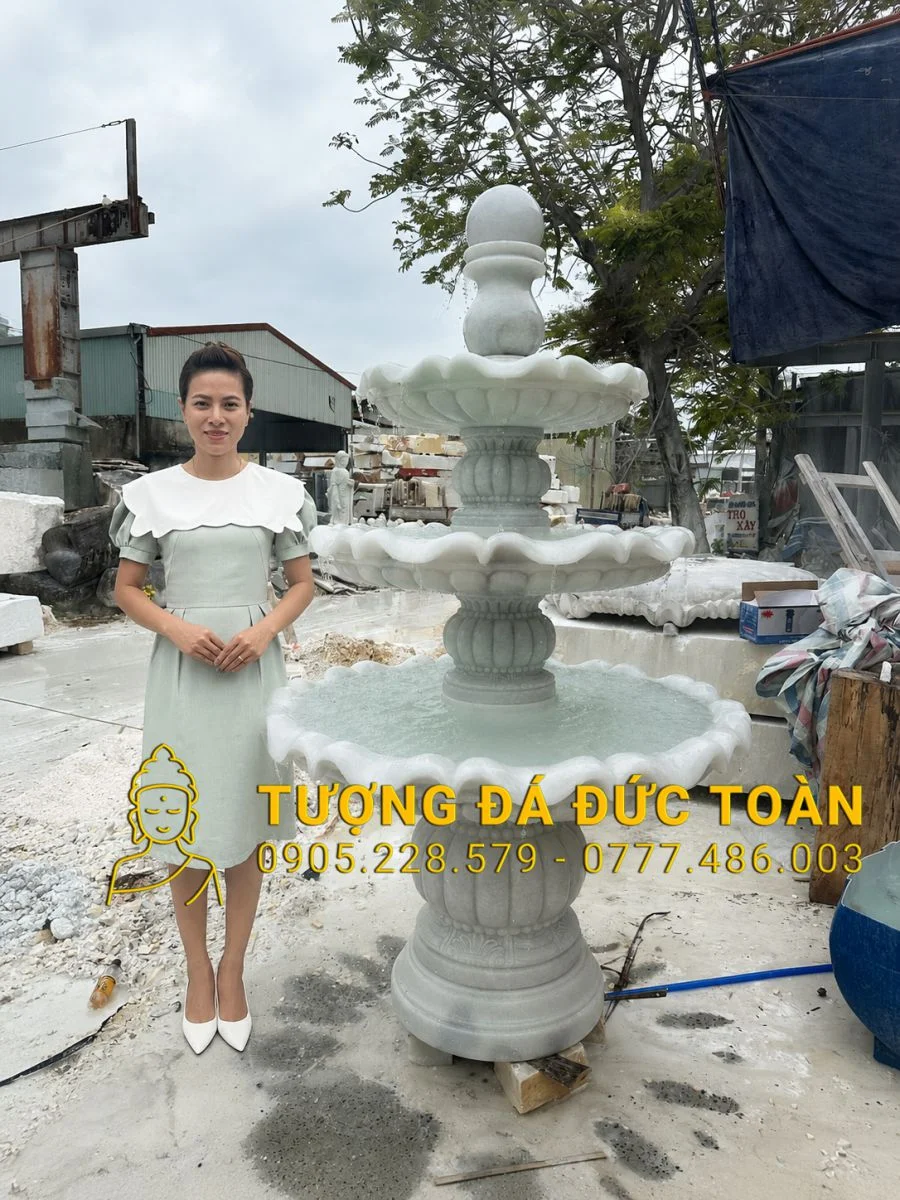 ĐÀI PHUN NƯỚC 3 TẦNG BẰNG ĐÁ CAO 2M