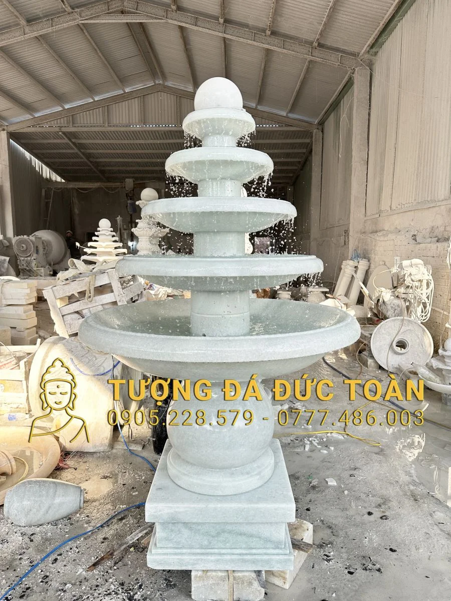 MẪU ĐÀI PHUN NƯỚC BẰNG ĐÁ ĐẸP 5 TẦNG CAO 2M
