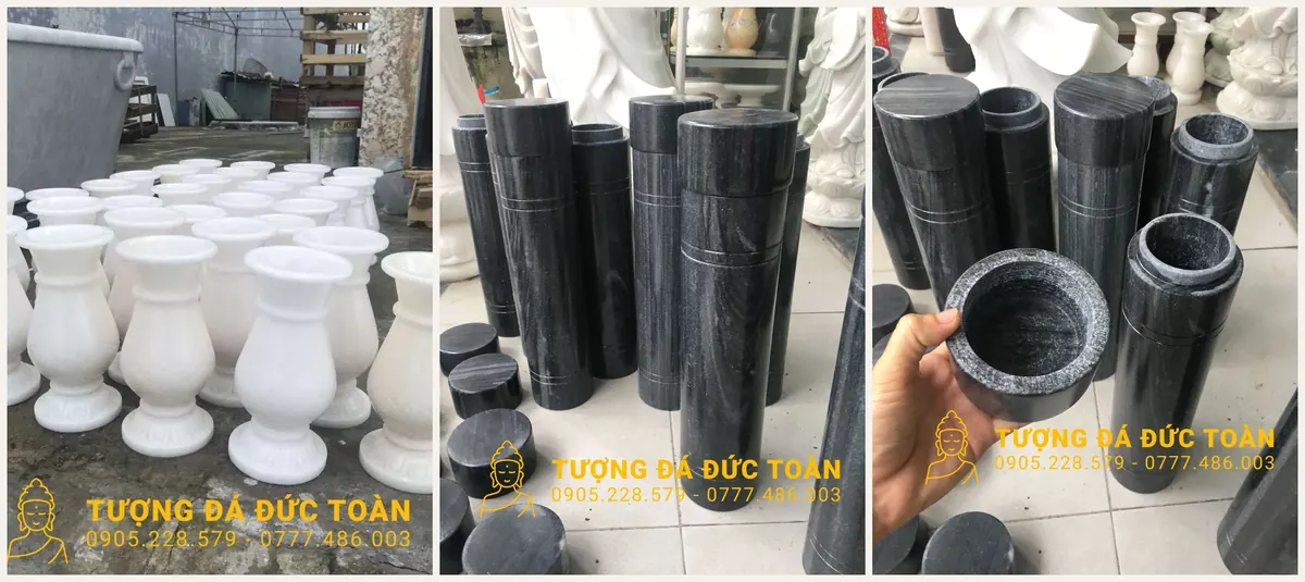 Đồ đá để mộ tại xưởng chế tác Đức Toàn