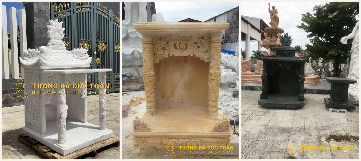 Khóm thờ đá tông trắng, vàng và xanh đậm