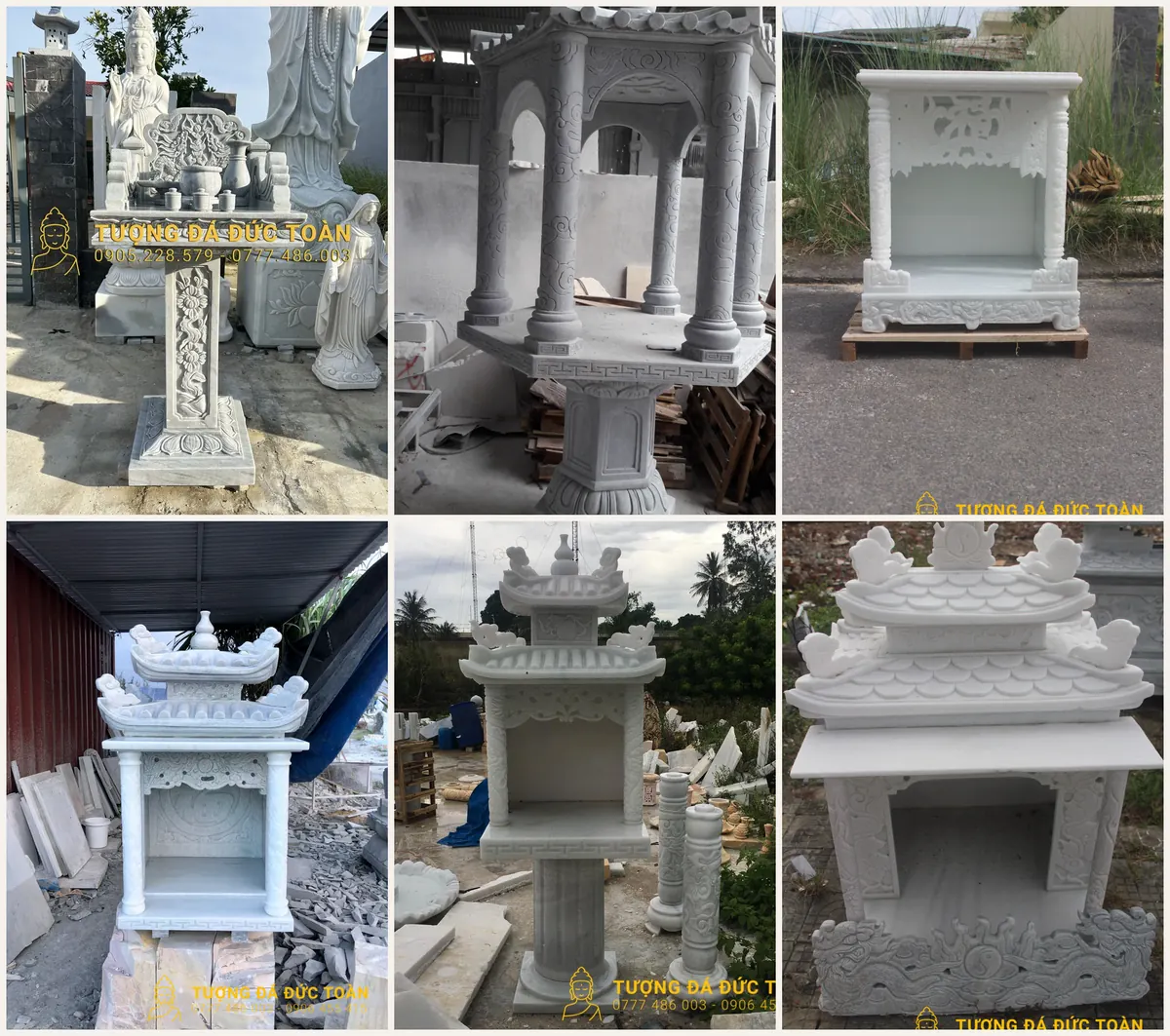 Các kiểu khóm thờ đá và cây hương đá