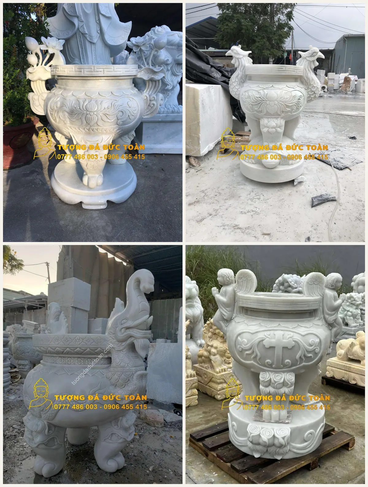 Các kiểu dáng lư hương đá
