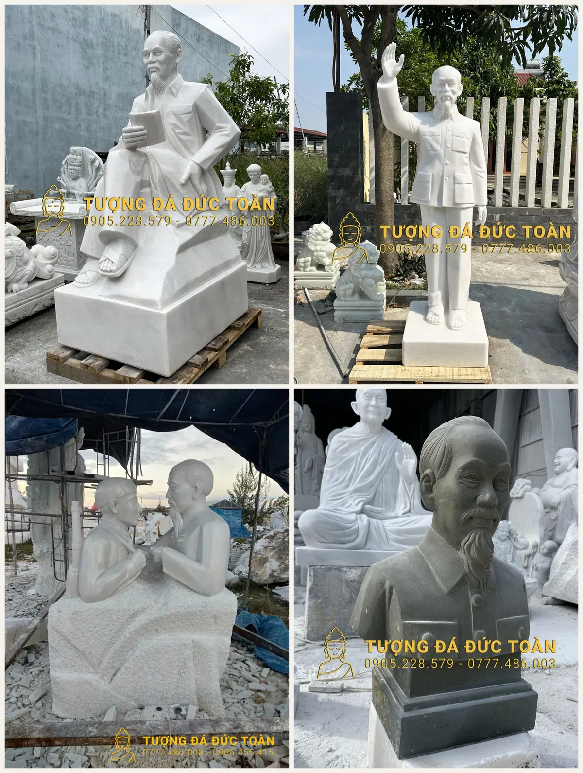 Các dáng tượng Bác Hồ bằng đá