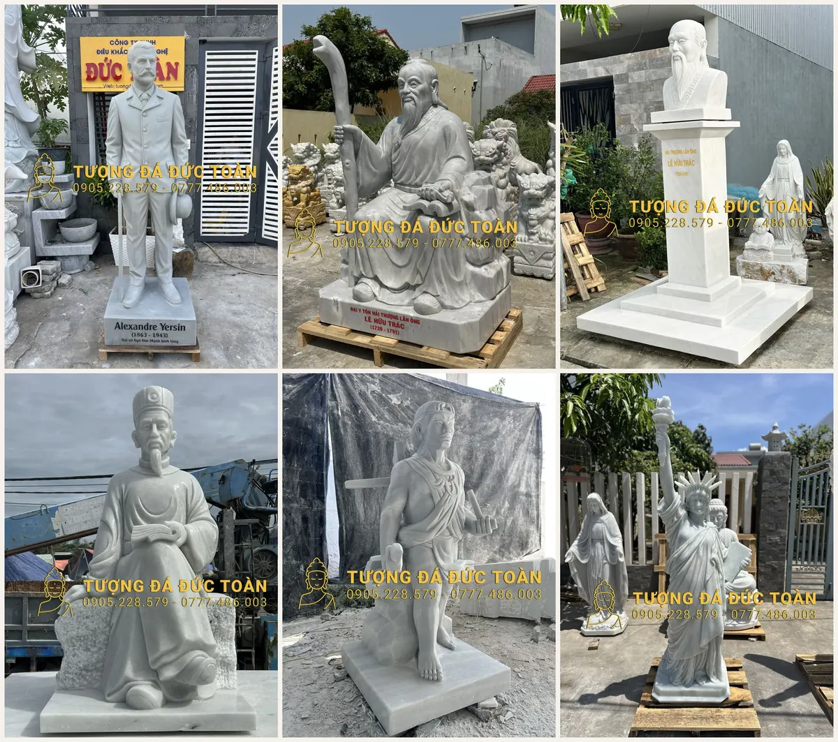 Tượng bán thân bằng đá và tượng chân dung đá theo yêu cầu tại Đức Toàn