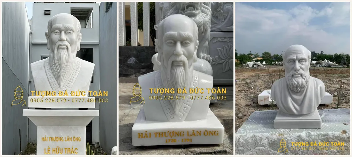 Kiểu dáng tượng bán thân bằng đá và tượng chân dung đá