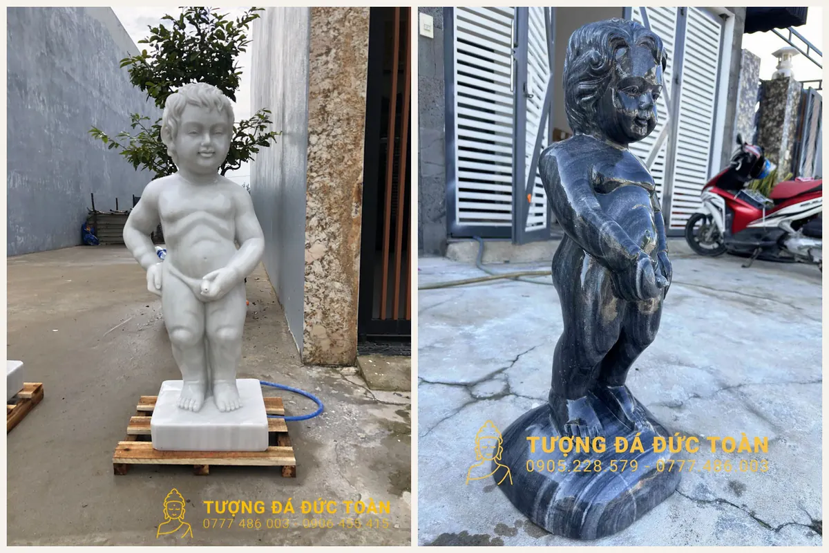 Chất liệu đá làm tượng cậu bé đứng tè