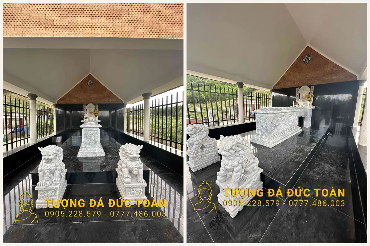 Kỳ lân đá đã lắp đặt tại công trình