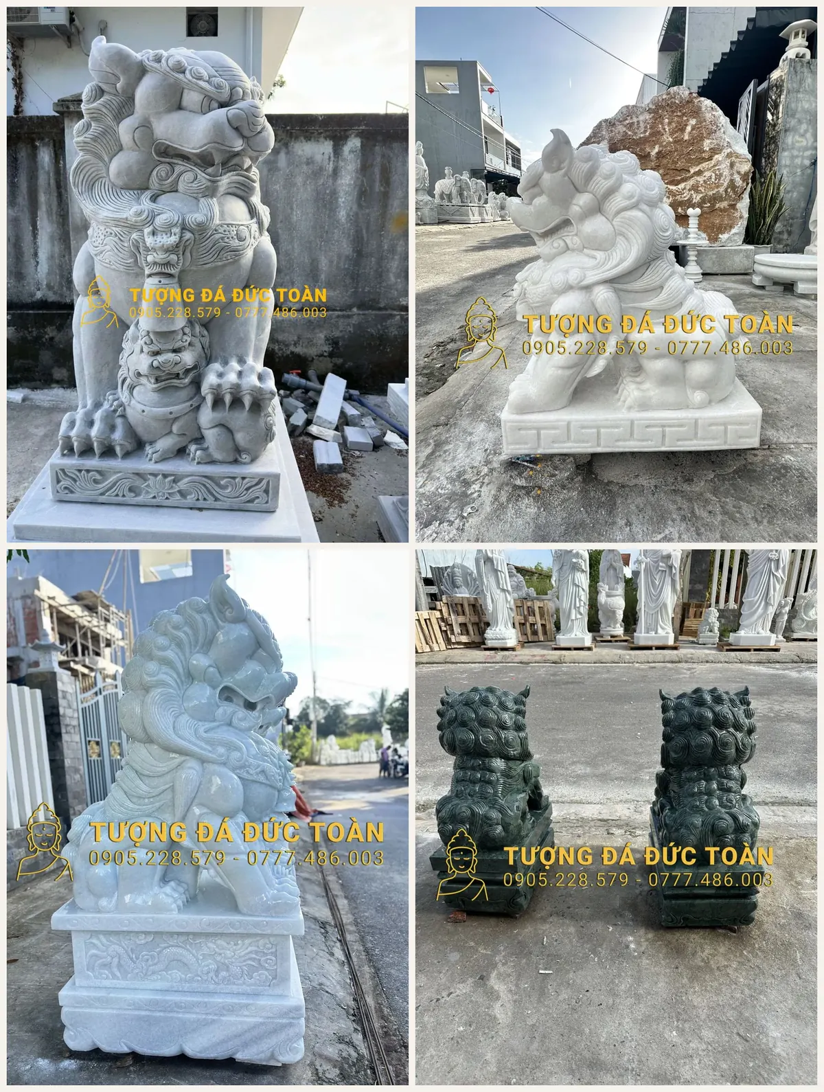 Các kiểu dáng kỳ lân đá theo cỡ và tư thế