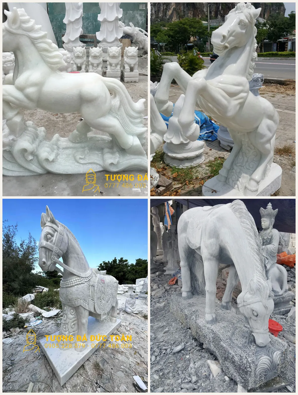 Các kiểu dáng tượng ngựa đá phi chồm đứng