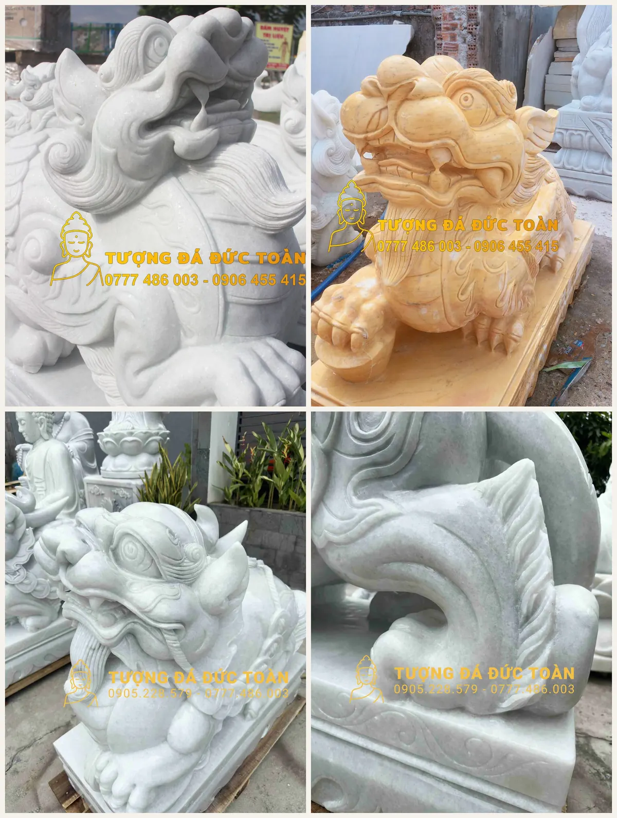 Chi tiết chạm khắc tượng tỳ hưu đá